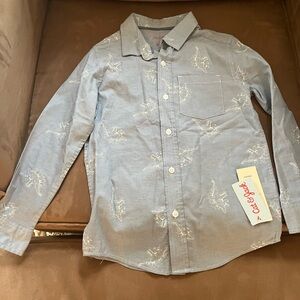 Cat & Jack Light Blue Dino Print Button-Down Shirt